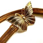 Vintage Gold Tone butterfly Stretch Waist Belt Gold Photo 4