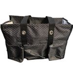 Thirty One Zip Top Organizing Utility Tote Small 15" Ditty Dot Polka Dot 31 ZOUT Black Photo 14