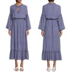 MISA Los Angeles  Amata Majorelle Navy Blue Ruffle Maxi Dres Size XS J3 Photo 2