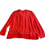 The Kooples Size S Red Semi Sheer Long Sleeve Blouse Bright Red Peasant Top Boho Photo 6