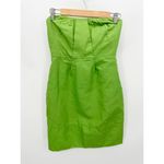 J.Crew Dress Women 2 Green Strapless Hidden Back Zip 100% Cotton Mini Photo 7