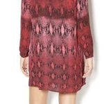 BB Dakota  Red & Black Ikat Snake Print Long Sleeve Shift Dress XS Photo 1