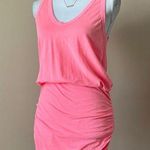 Sundry  | Hot Pink Ruched Racerback Tank Dress Sz S Photo 2