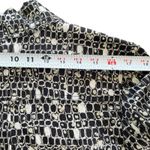 Chico's  Abstract Geometric Print Button Up Black Jacket Lrg 2 Business Casual Photo 7