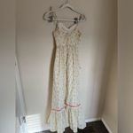 Vintage 70s Candi Jones Ditsy Floral Sun Maxi Dress Sz XXS Strappy Ties Yellow‎ Yellow Photo 5