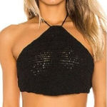 frankie's bikinis New! Frankies bikini jimi black crochet halter bikini top‎ 100% cotton, size S Photo 0