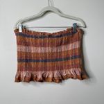 American Eagle  Plaid Smocked Tube Top Women's Large Photo 2