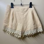Lace Crochet Shorts | S | Beige | NS1132 | Sample Sale Tan Photo 0