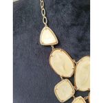 Women's Statement Gold Necklaces With Cream Gemstones And Lobster Claw Lock Yellow Photo 4