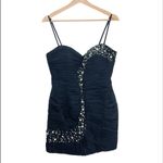 Dave and Johnny Strapless Ruched Sequin Mini Cocktail Black Dress Size 9/10 NEW Photo 3