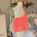 Altar'd State Romantic Coral Flowy TopTie Back Photo 2