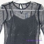 White House | Black Market New! ‎ Long Sleeve Crystal Mesh Mini Dress, size XS Photo 5