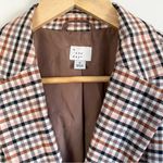 A New Day Brown Pink Rust Plaid Two Button Tailored Blazer Jacket Oversized Small Lined Photo 6