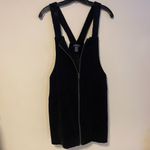 Forever 21  Suspenders Overalls Full Zip Mini Dress Corduroy Black Size Small Photo 1