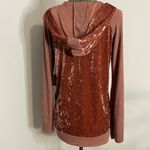Hummingbird Crushed Velvet Long Sleeve Hooded Top Pink Small NWT Photo 3