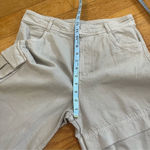 ZARA  high waisted beige baggy cargo pants jeans cotton wide legs Sz M Photo 4