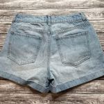 Forever 21  Distressed Cuffed Denim Jean Shorts Light Blue 27 Hi Rise High Waist Photo 1