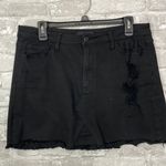 Vervet  Black Denim High Waist Distressed Skirt Photo 0