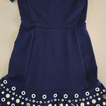 Michael Kors New  Navy Blue Mibi Dress With Metallic Accents Photo 2