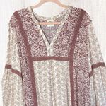 Knox Rose  Border Print Bell Sleeve Dress in Ivory, XXL Photo 3