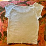 Brandy Melville white off shoulder relaxed fit short sleeve t shirt Photo 2