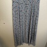 Böhme Floral Print Midi Dress Blue Button Front Slit Cottagecore Women's‎ Small Photo 4