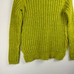 Anthropologie Field Flower Chunky Knit Wool Blend Sweater Sz Medium Yellow Green Photo 4