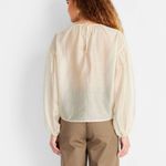 Future Collective Sheer Balloon Long Sleeve Blouse NWT Size 3X Cream Color Photo 3