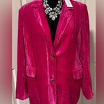 Ellison NWT  Fuchsia Crushed Velvet Blazer Photo 0