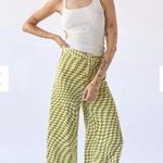 Urban Outfitters  Olympia Green & White Houndstooth Wide-Leg Pants size small Photo 0