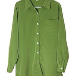 TravelSmith Long Sleeve Button Up Shirt Spring Green Pearl Buttons Size Large Photo 0