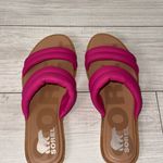 Sorel WOMEN'S ELL II LEATHER PUFF SLIDE SIZE 8.5 Fuchsia Fizz, Sea Salt color Photo 8