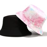 Tie Dye & Black Cotton Reversible Bucket Hat One Size Multiple Photo 0