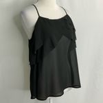 YA Los Angeles  SemiBlack Sheer Ruffle Cami Small Photo 4