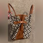 Kate Spade Black and Red Patterned Diaper Bag Leather Handles and Logo Bottom Photo 6