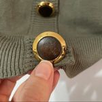 Milly  Green Knit Oversized Button Front Cardigan Sweater Womens L Dark Academia Photo 4