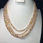 Triple strand Opalescent Opalite Fire Polished High Shine Golden Faceted Rondell Tan Photo 0