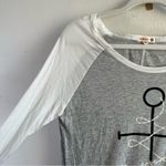 Sundry  Top Anchor & Love Baseball-Style Long Sleeve (Raglan) Tee Sz 1/Sz S EUC Photo 8
