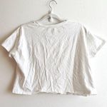 French Connection  Top White Leopard Pocket Oversized Cropped T-Shirt Sz XS EUC Photo 7