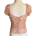 Moa Moa Junior’s  White Floral Ruched Top Photo 3