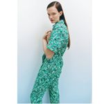 ZARA NWT  ZIPPERED PRINTED JUMPSUIT Green Bloggers Fav Small Photo 4