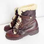 Ralph Lauren POLO SPORTSMAN Leather Lace-Up Ankle Boots Shearling Wool 7.5 Photo 0