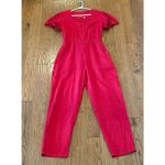 Verbo 100% linen red jumpsuit short sleeve size M Size M Photo 6