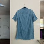 Closed denim krysten button down short sleeve collared shirt dress S Blue Photo 15