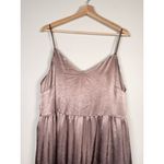 Anthropologie  RO & DE Tiered Maxi Dress Shimmery Satin Pink Size XL Petite Party Photo 2