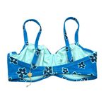 Aerie Bikini Top Unlined Underwire Floral Blue 34DD Photo 1