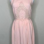 Socialite Pale Peach Pink Dress Lace Inset Sz Small Photo 0