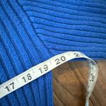 H&M blue ribbed cropped mock neck sweater small Photo 7