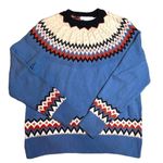 Charter Club  Women's Blue Fair Isle Sweater SZ L Holiday Skiing Winter Cabin Photo 1