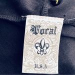 Vocal  Black Knit Hoodie Black & Gunmetal Tone Rhinestones Photo 12